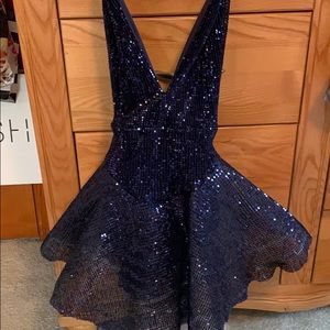 Blue sequin dress